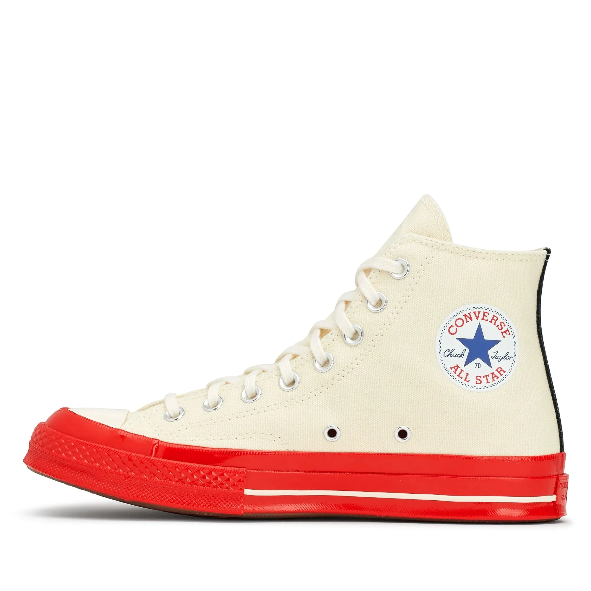 CONVERSE X COMME DES GARCONS PLAY Red Sole Chuck 70 High Top - White AZ-K124-001-2