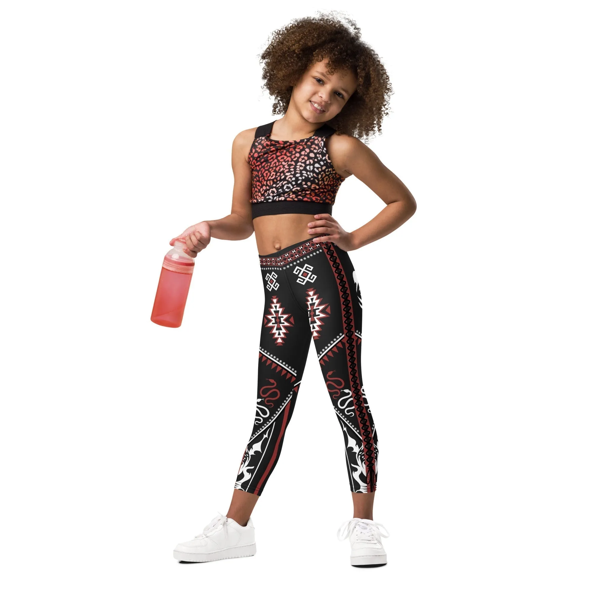 Cowgirl Red & Black Kid's Leggings