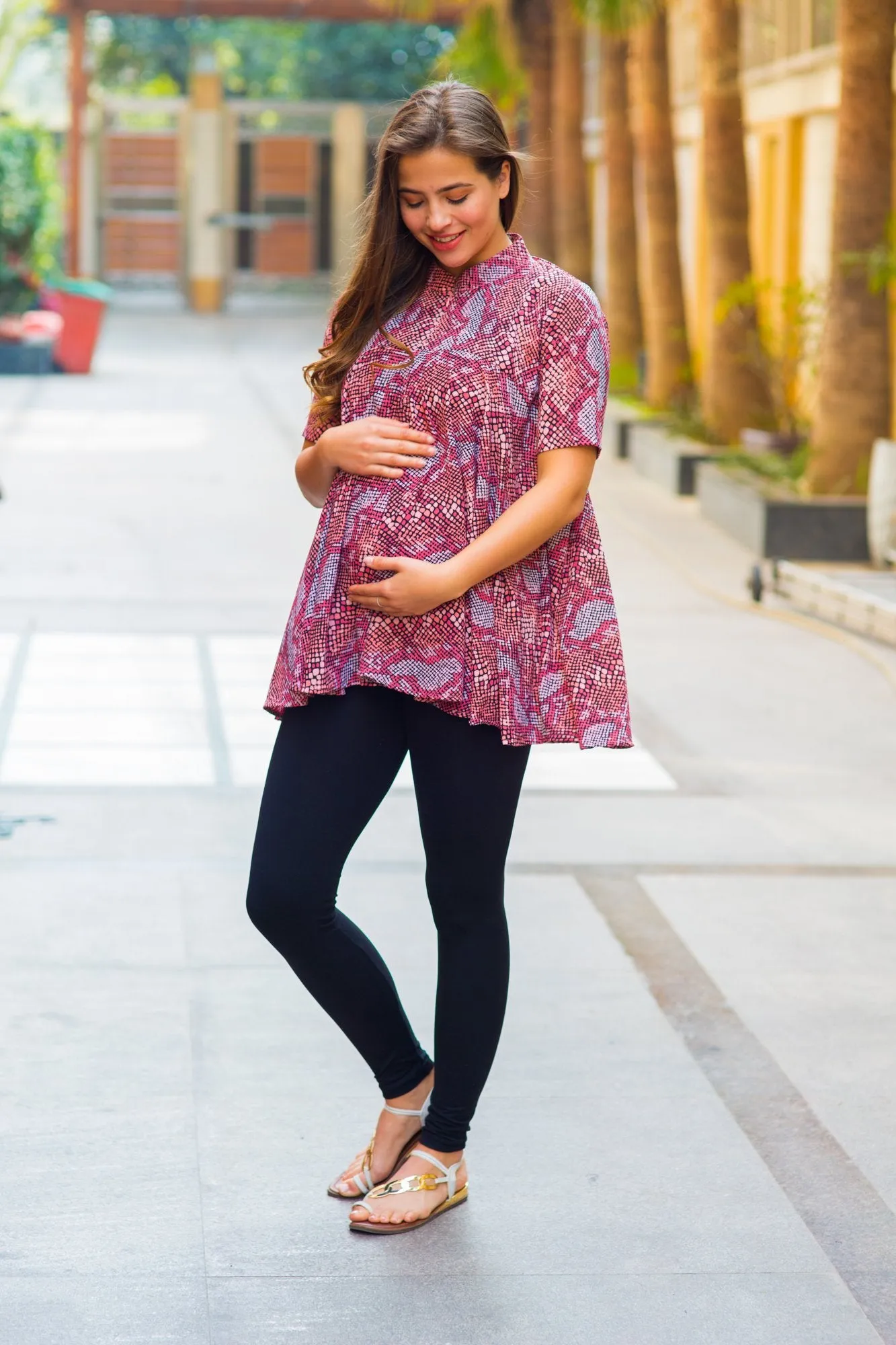 Crimson Mist Flair Maternity & Nursing Top