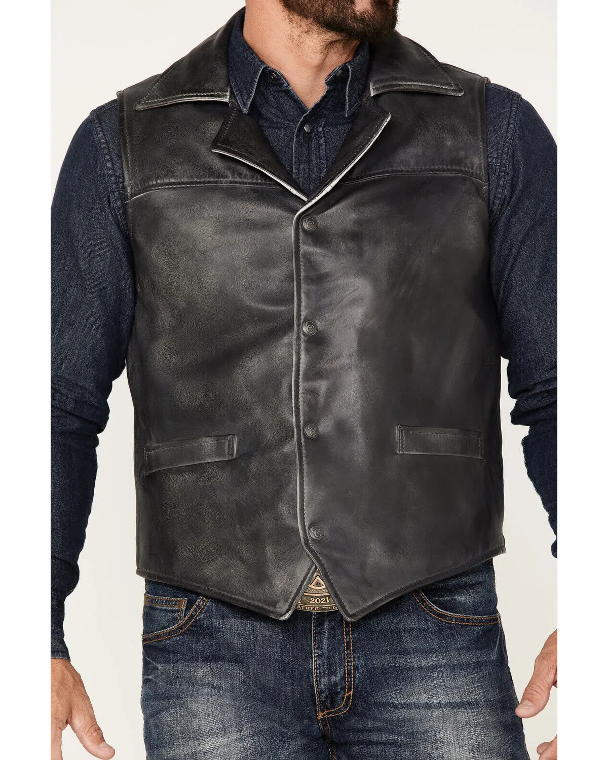 Cripple Creek Men's Snap-Front Moto Vest