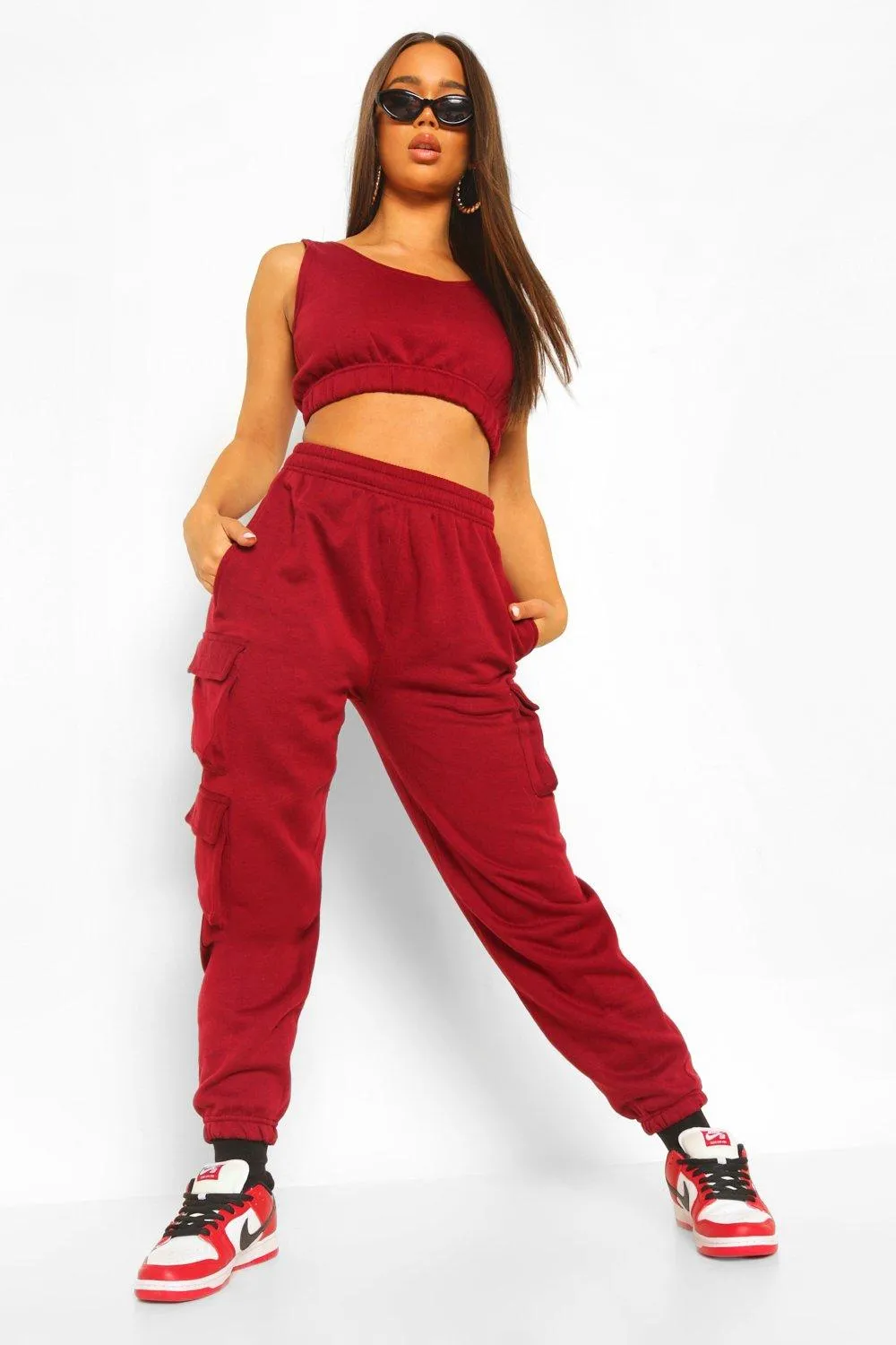 Crop Top and Cargo Pant Joggers Set