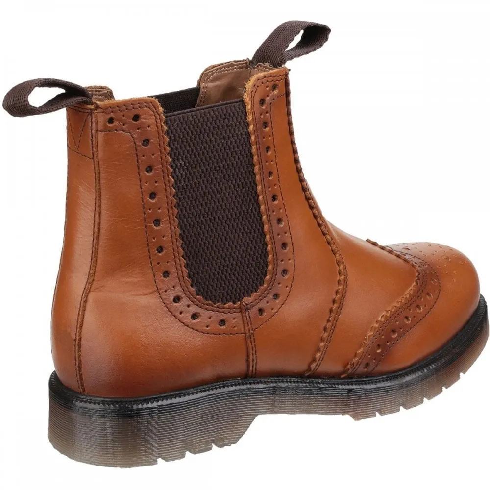 Dalby Pull On Brogue Boot Tan Size: UK13 *One Size Only - Outlet Store*