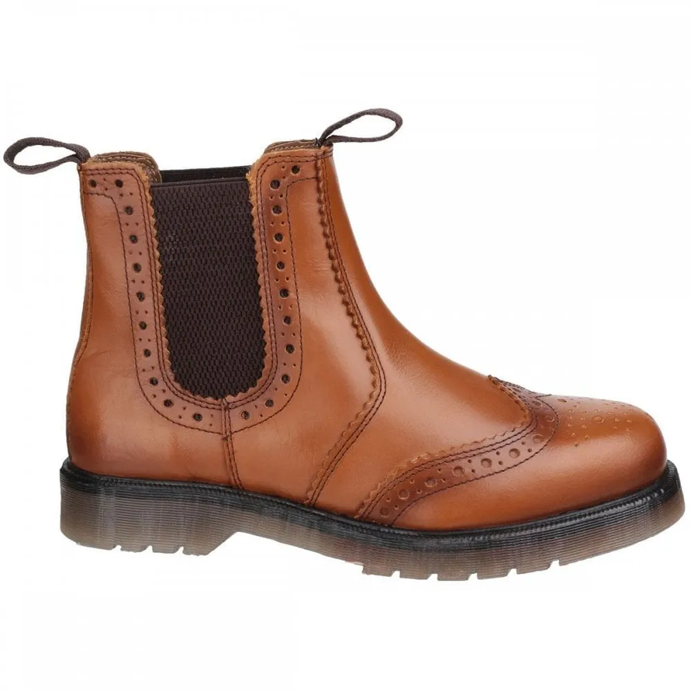 Dalby Pull On Brogue Boot Tan Size: UK13 *One Size Only - Outlet Store*