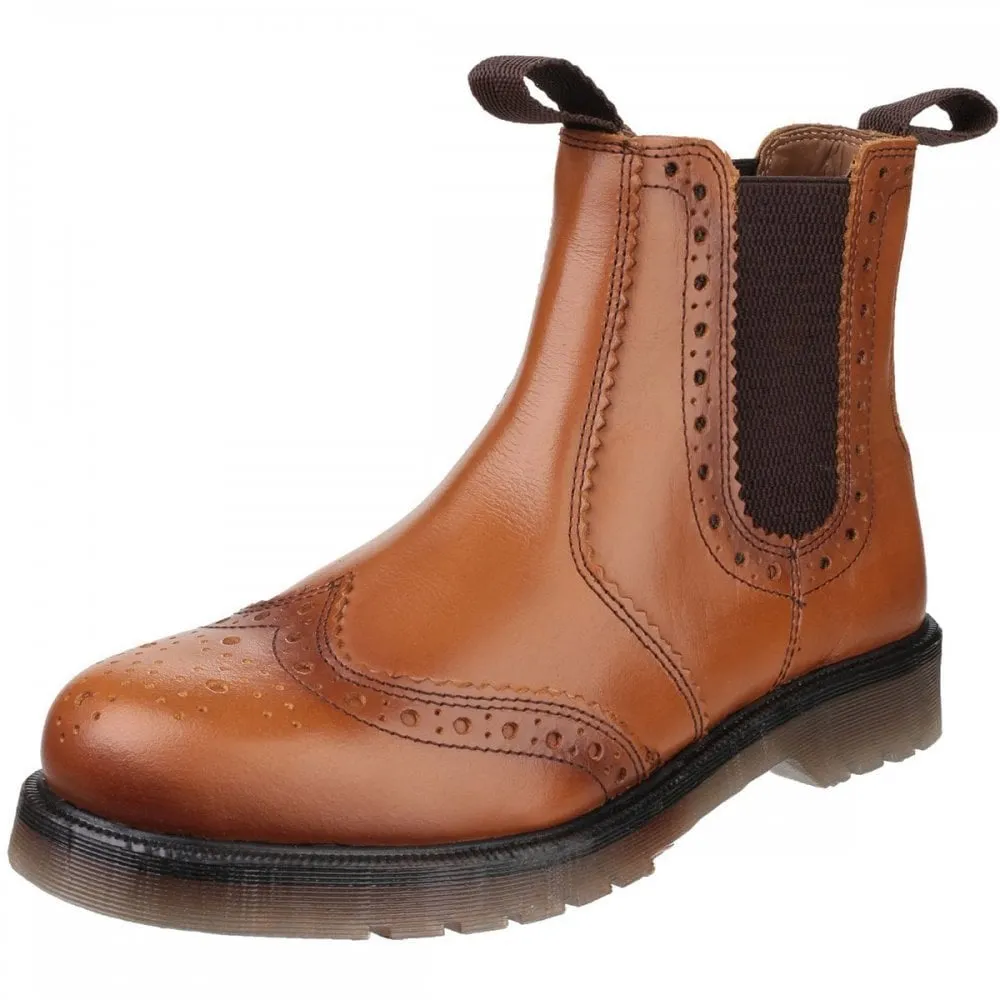 Dalby Pull On Brogue Boot Tan Size: UK13 *One Size Only - Outlet Store*