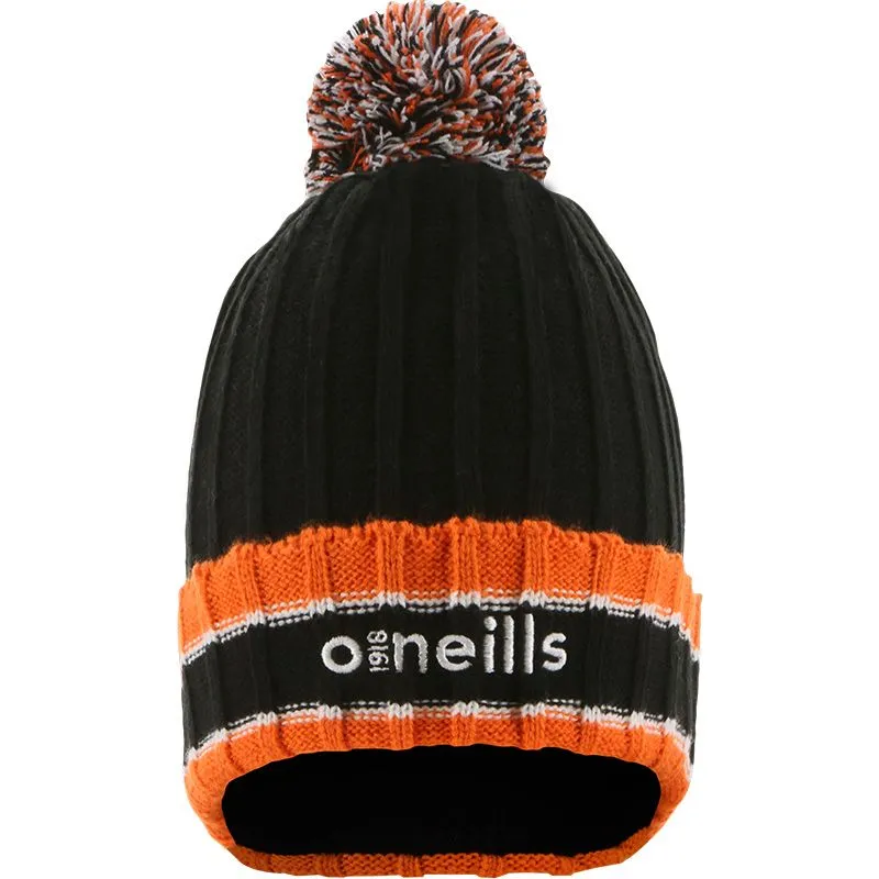 Darcy Bobble Hat Black / Orange / White