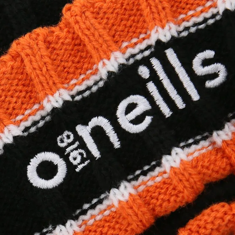 Darcy Bobble Hat Black / Orange / White