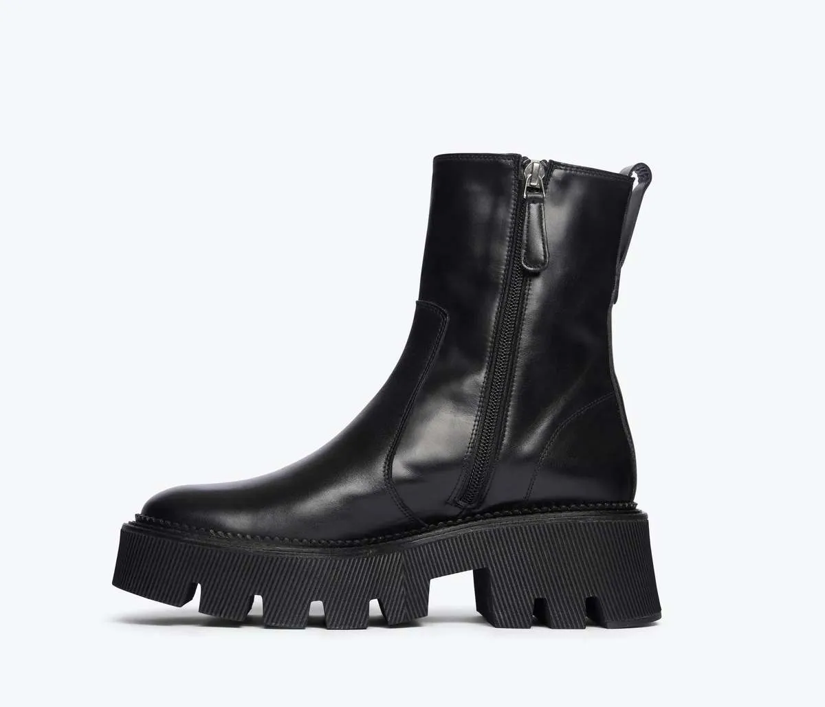 Darla Lug Sole Boot - Black Box Calf