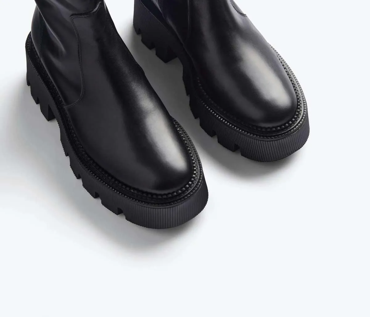 Darla Lug Sole Boot - Black Box Calf