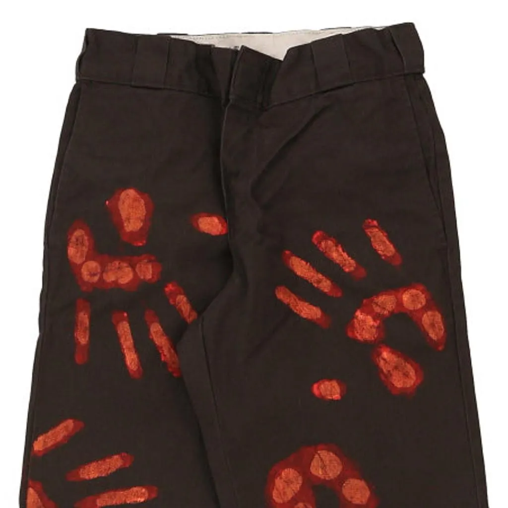 Dickies Graphic Trousers - 28W UK 8 Brown Cotton Blend