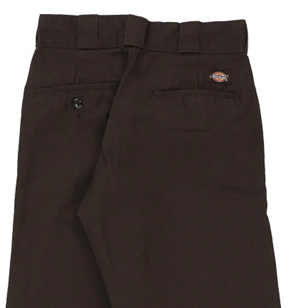 Dickies Graphic Trousers - 28W UK 8 Brown Cotton Blend