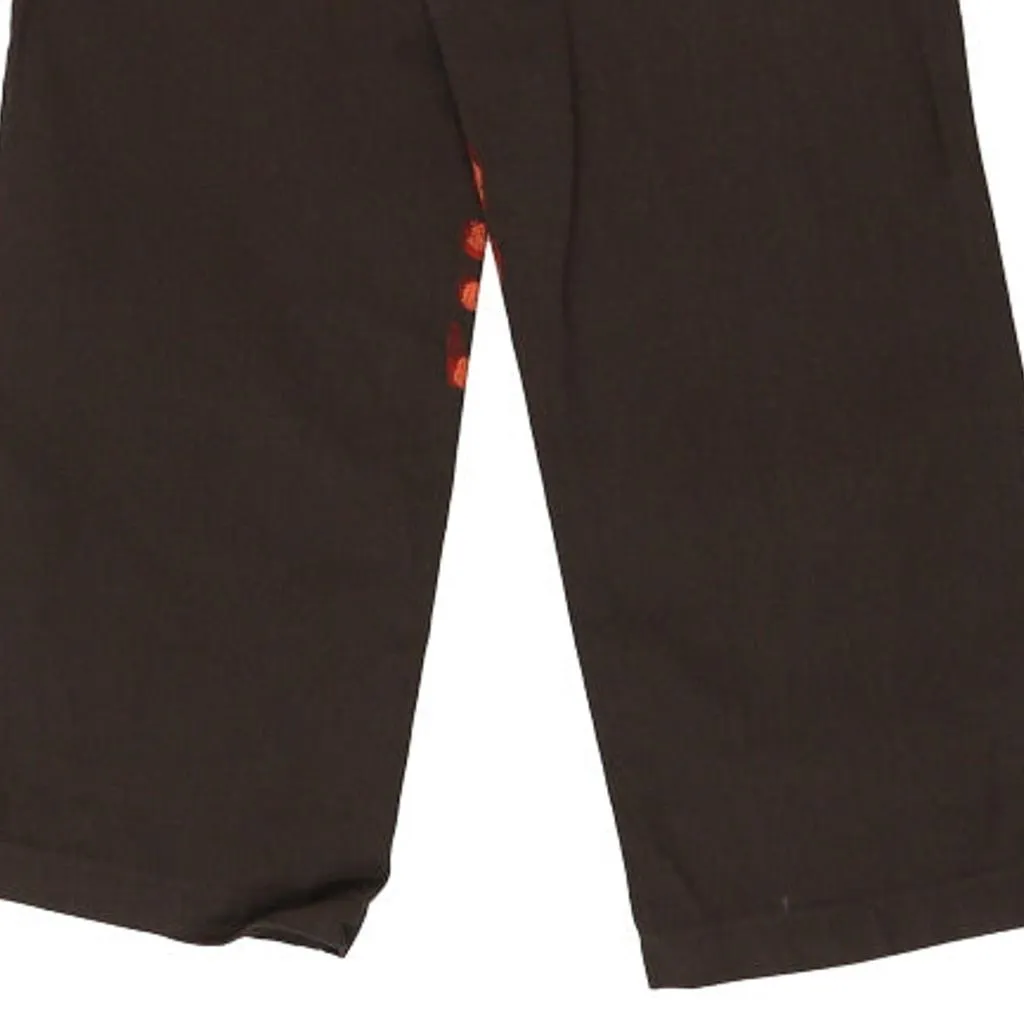 Dickies Graphic Trousers - 28W UK 8 Brown Cotton Blend