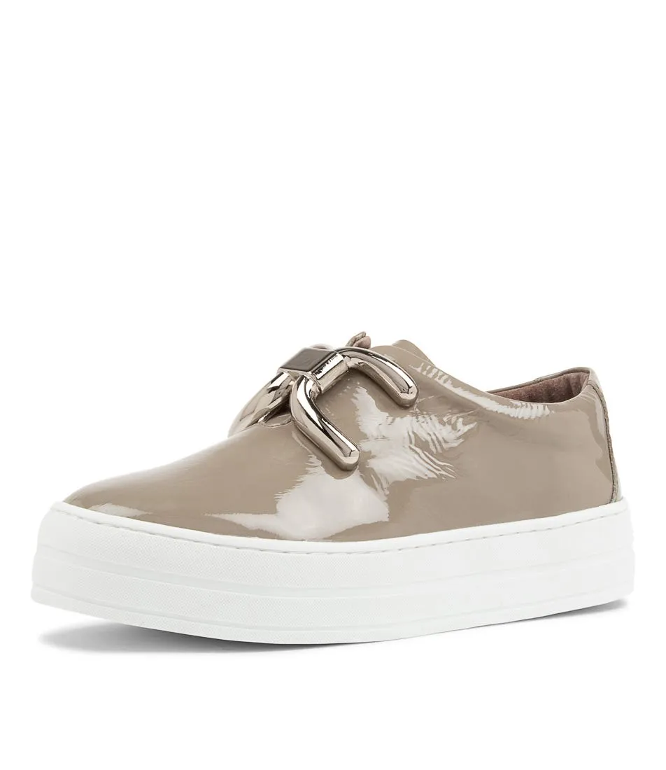 DJANGO & JULIETTE Shelina Cement Patent Leather Sneakers Ws