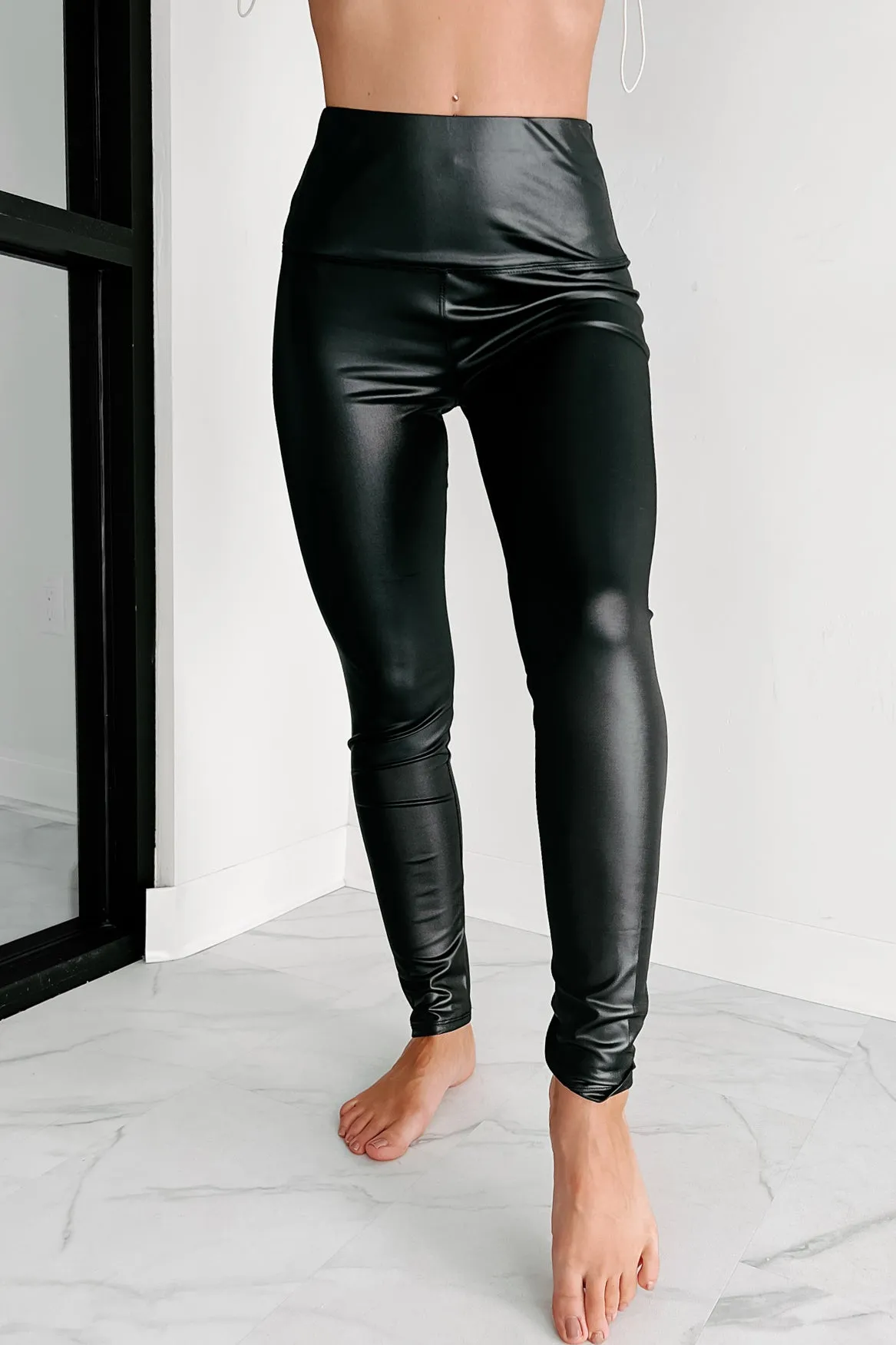 Doorbuster- I Don't Play Nice Faux Leather Leggings (Black)