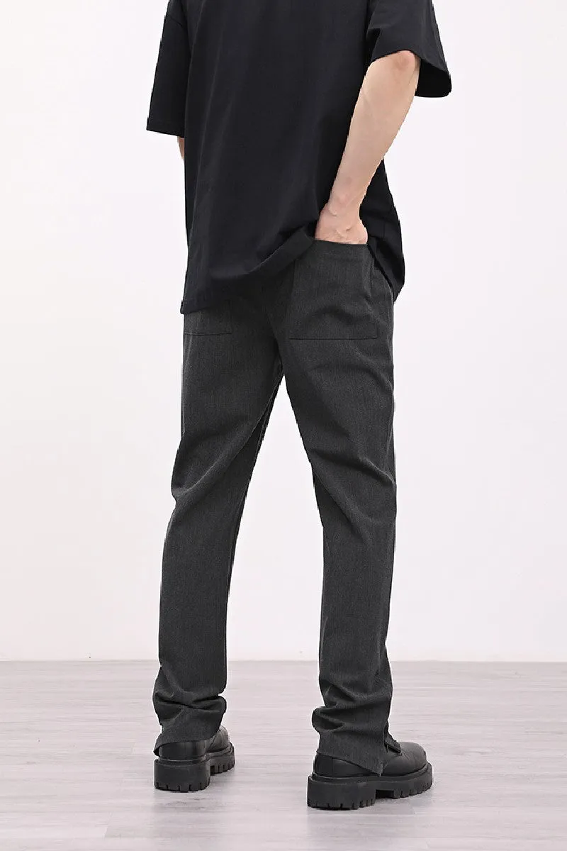 Drawstrings Straight Trousers