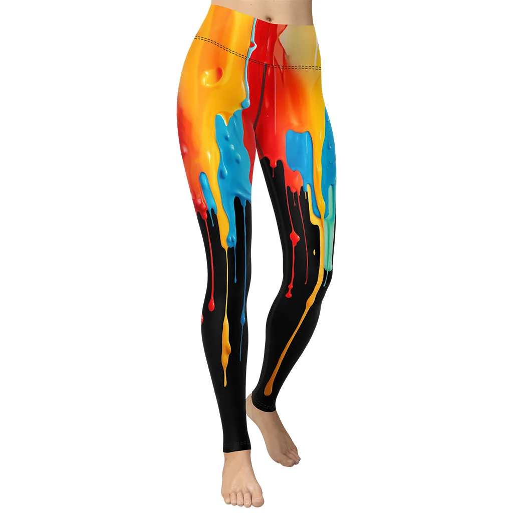 Dripping Color Yoga Leggings