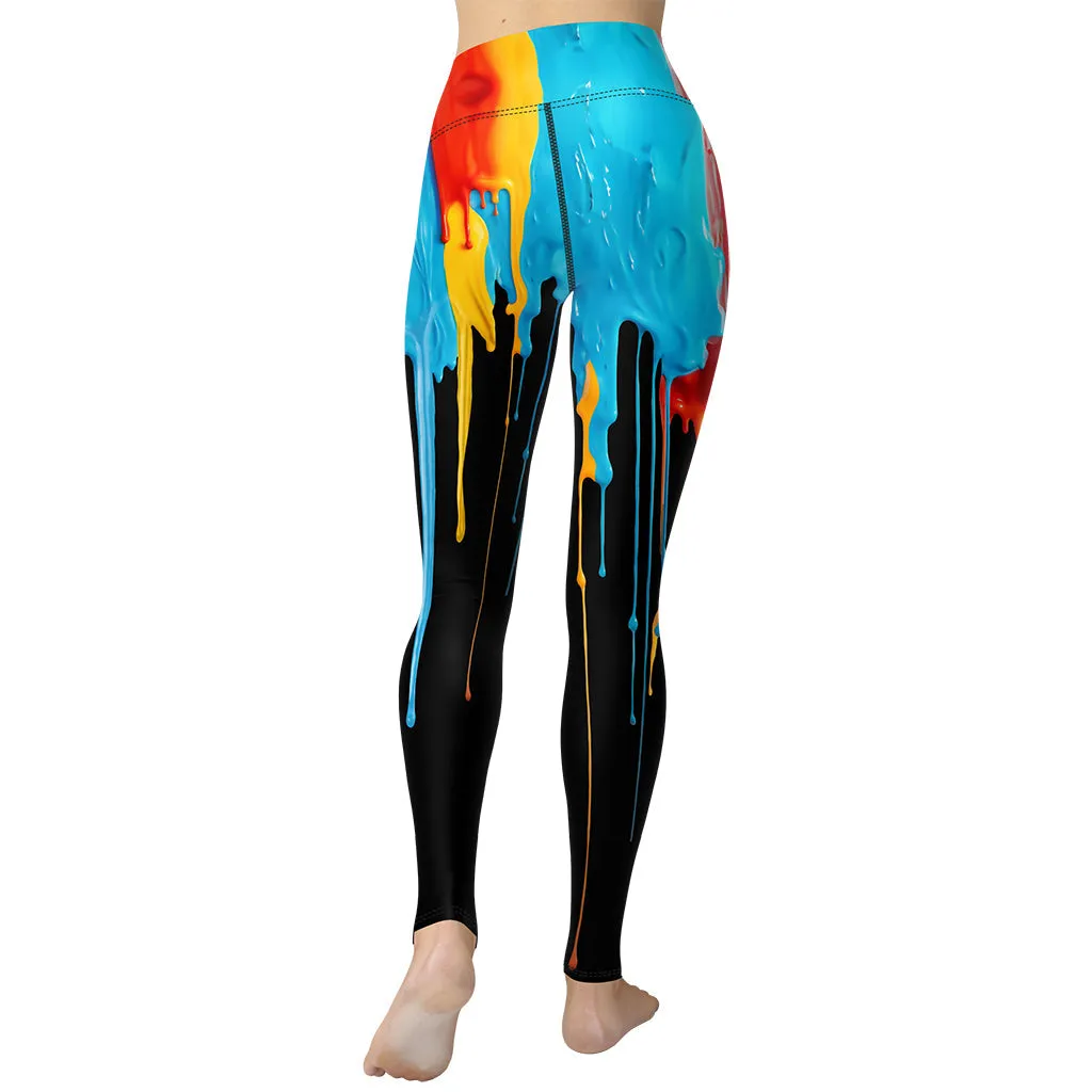 Dripping Color Yoga Leggings