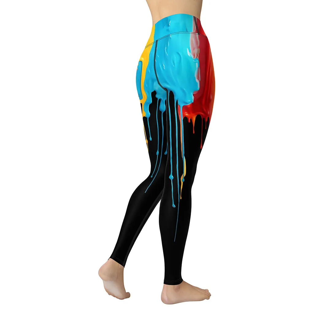 Dripping Color Yoga Leggings