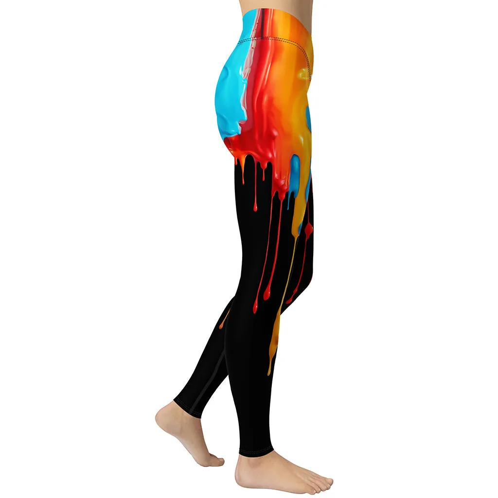 Dripping Color Yoga Leggings