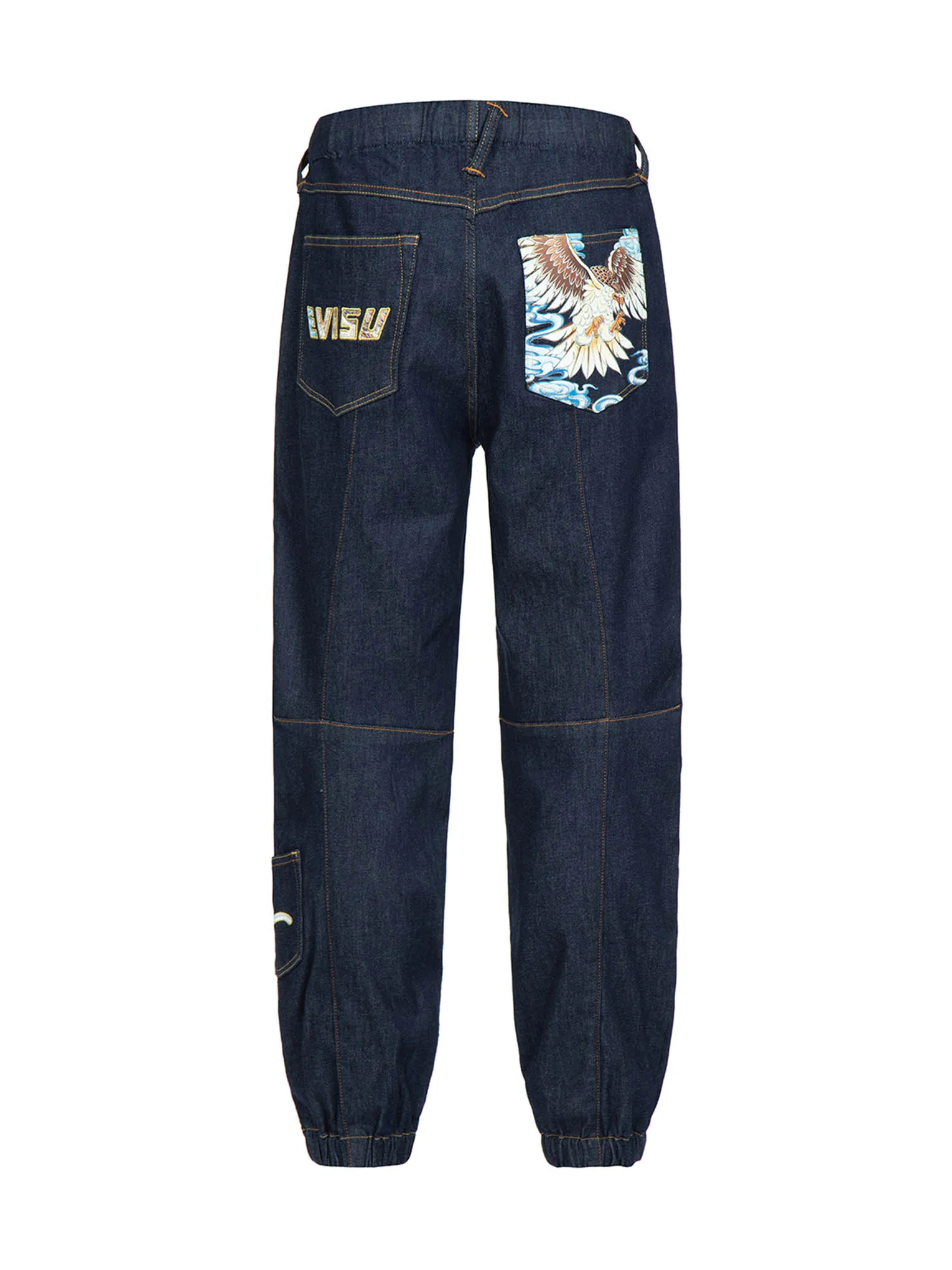 Eagle Printed Pocket Denim Joggers