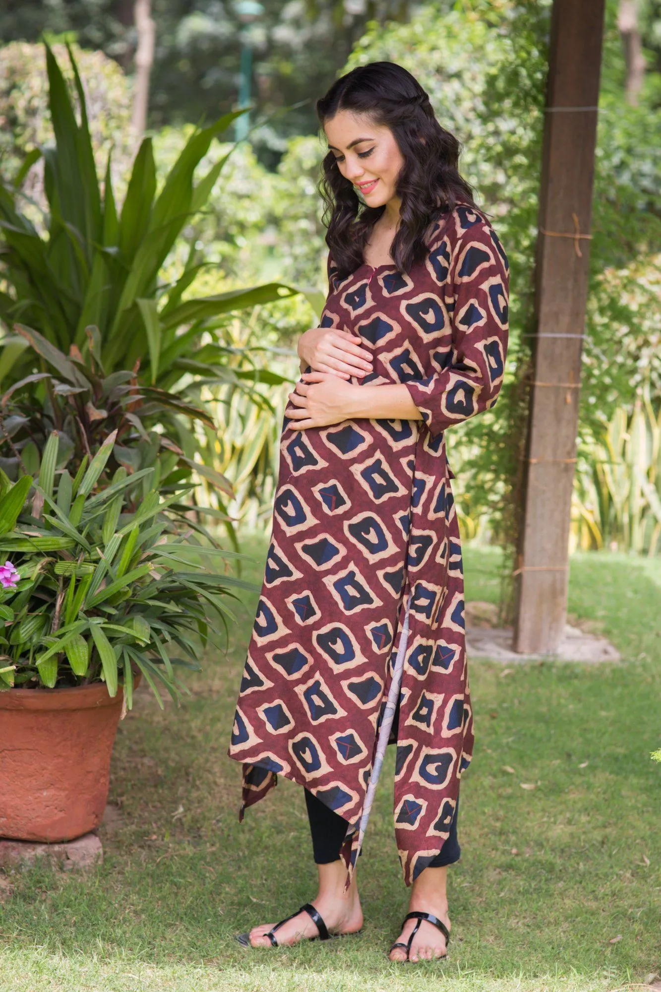 Earthy Geo Maternity & Nursing Kurta