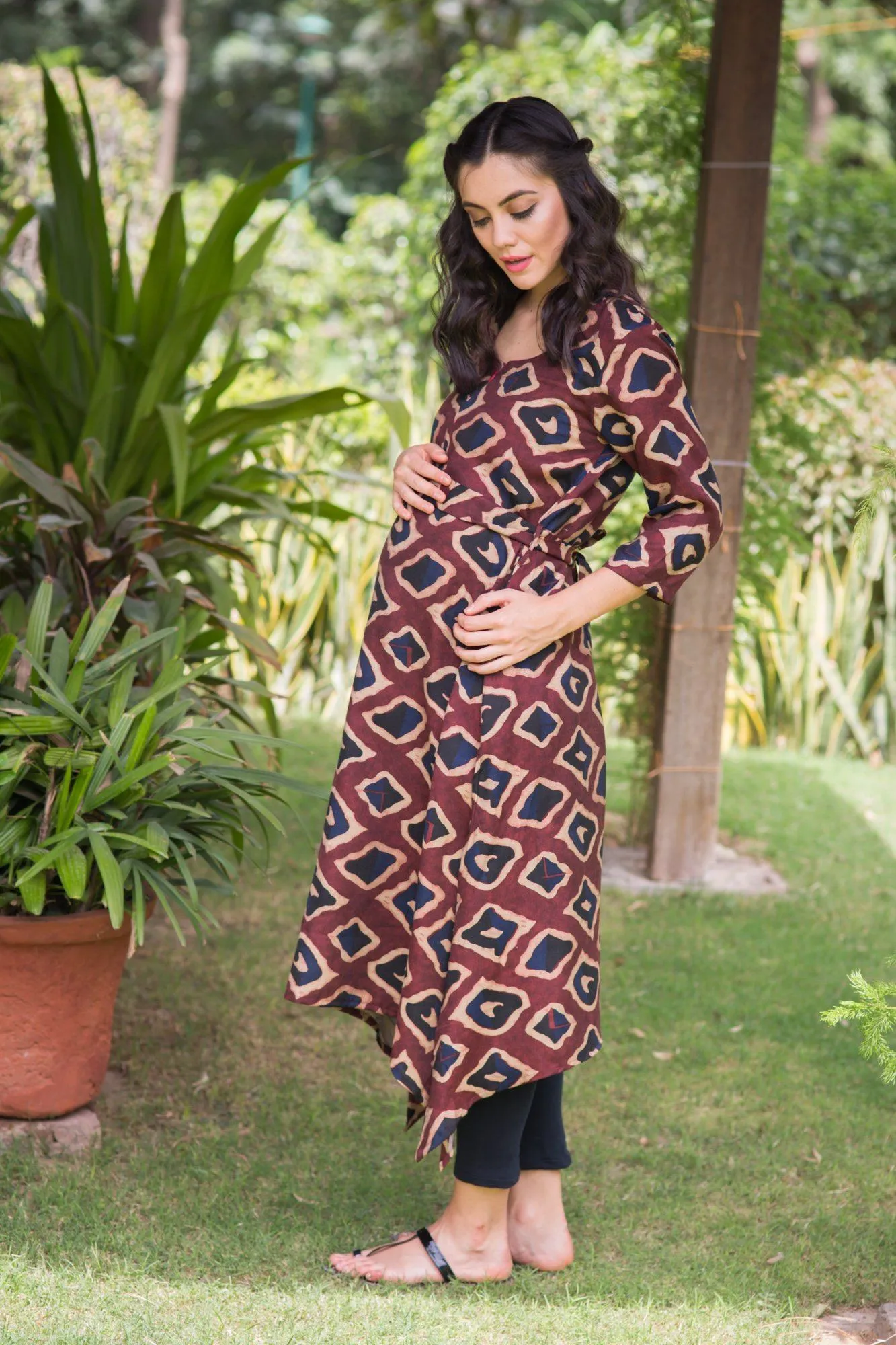 Earthy Geo Maternity & Nursing Kurta