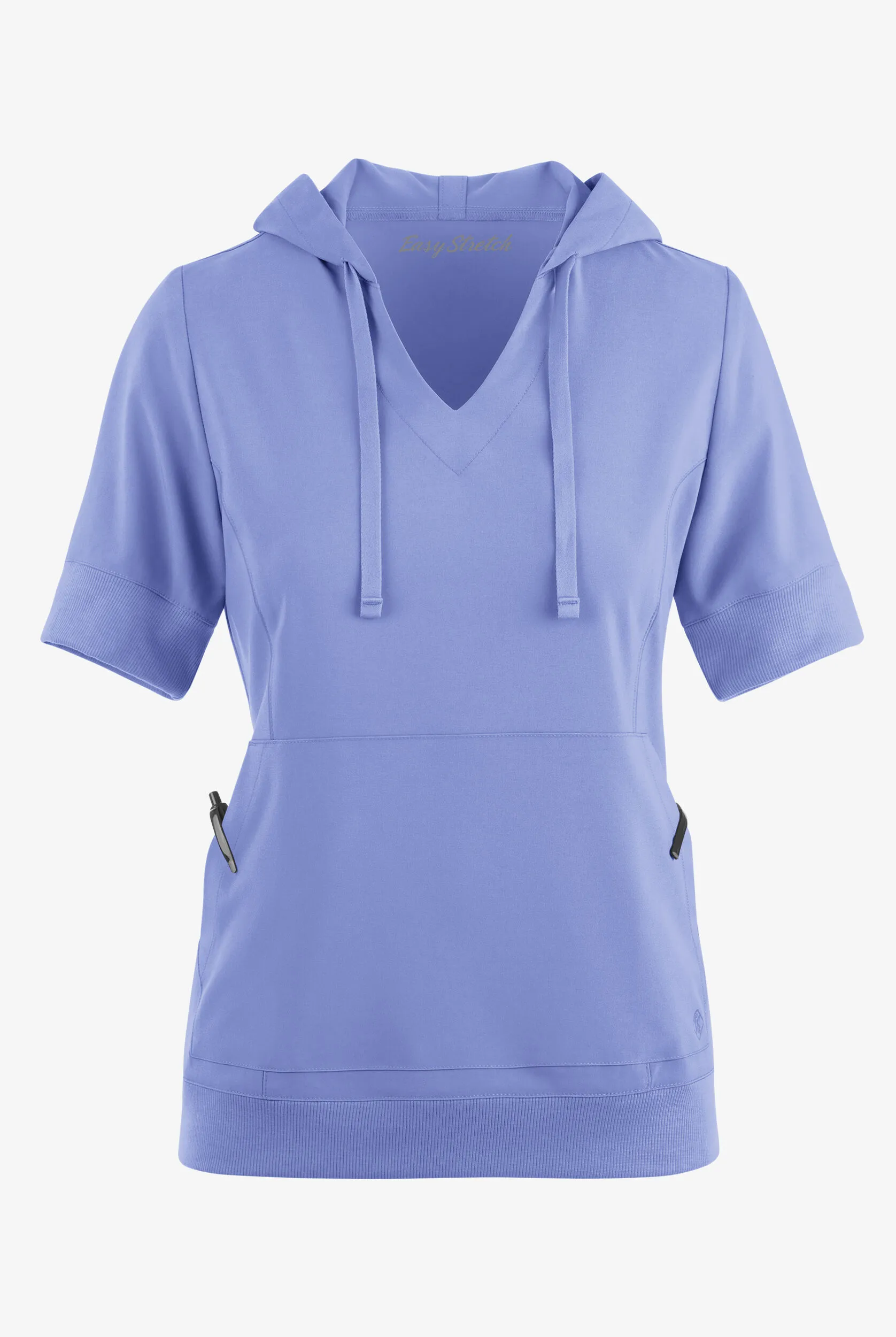 Easy STRETCH True Women's 3-Pocket Short Sleeve Pull-Over Scrub Hoodie