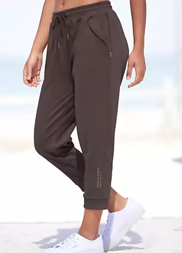 Elasticated Waist Cropped Joggers by Venice Beach | Look Again