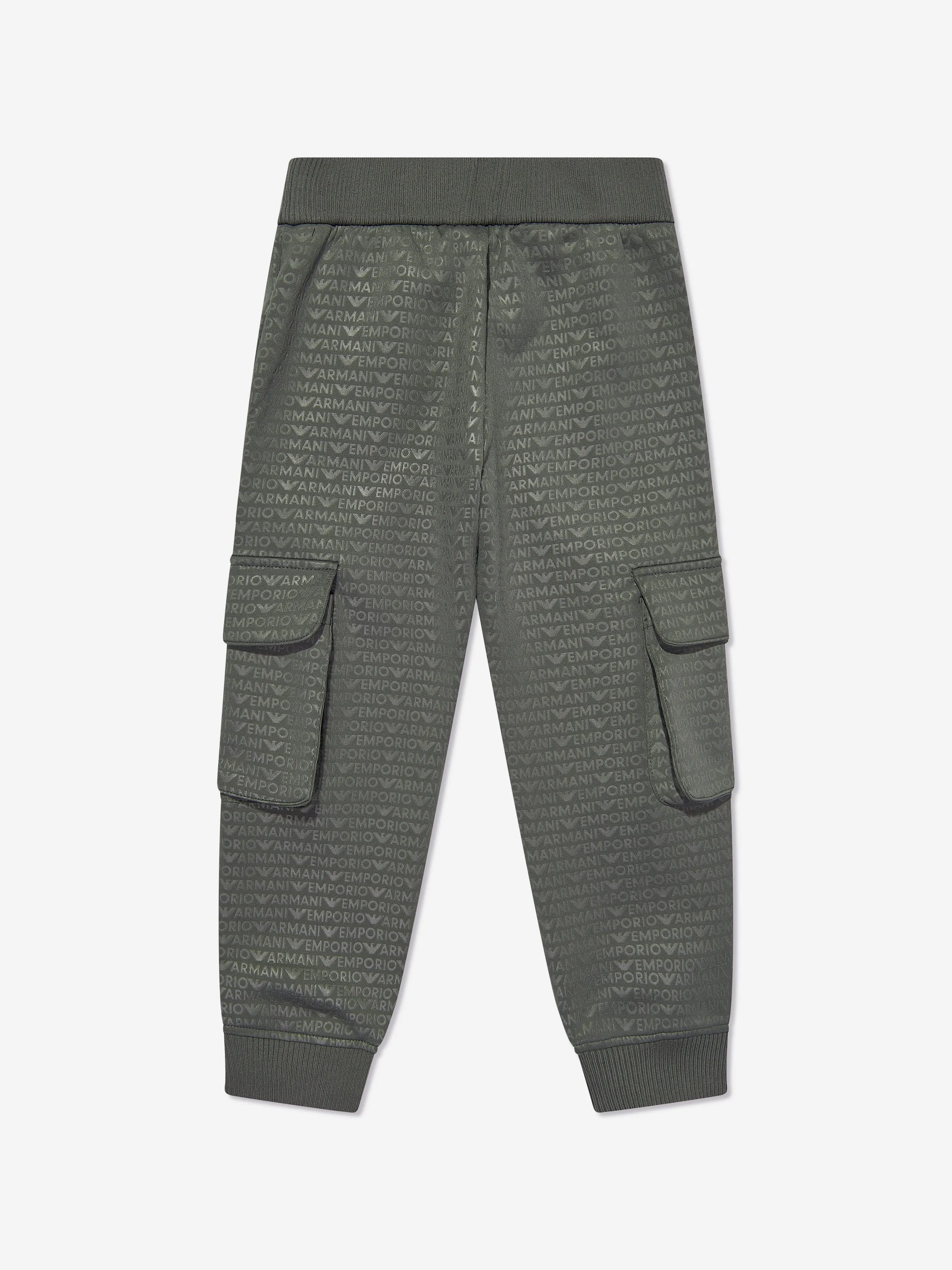 Emporio Armani Boys Cargo Joggers in Green