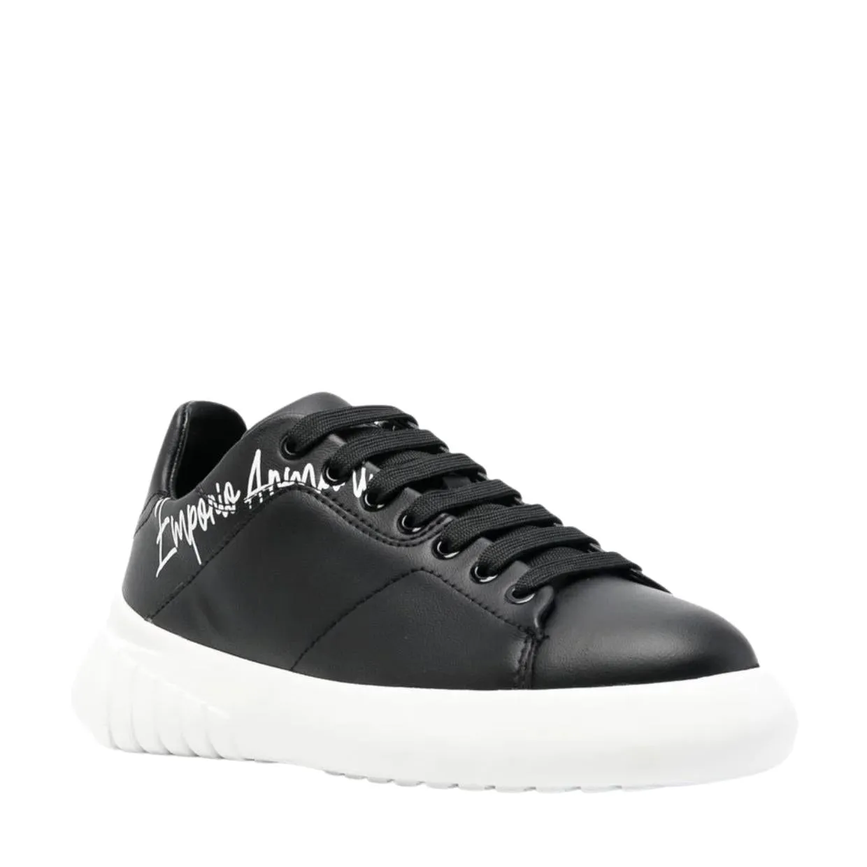 Emporio Armani Printed Logo Black Trainers