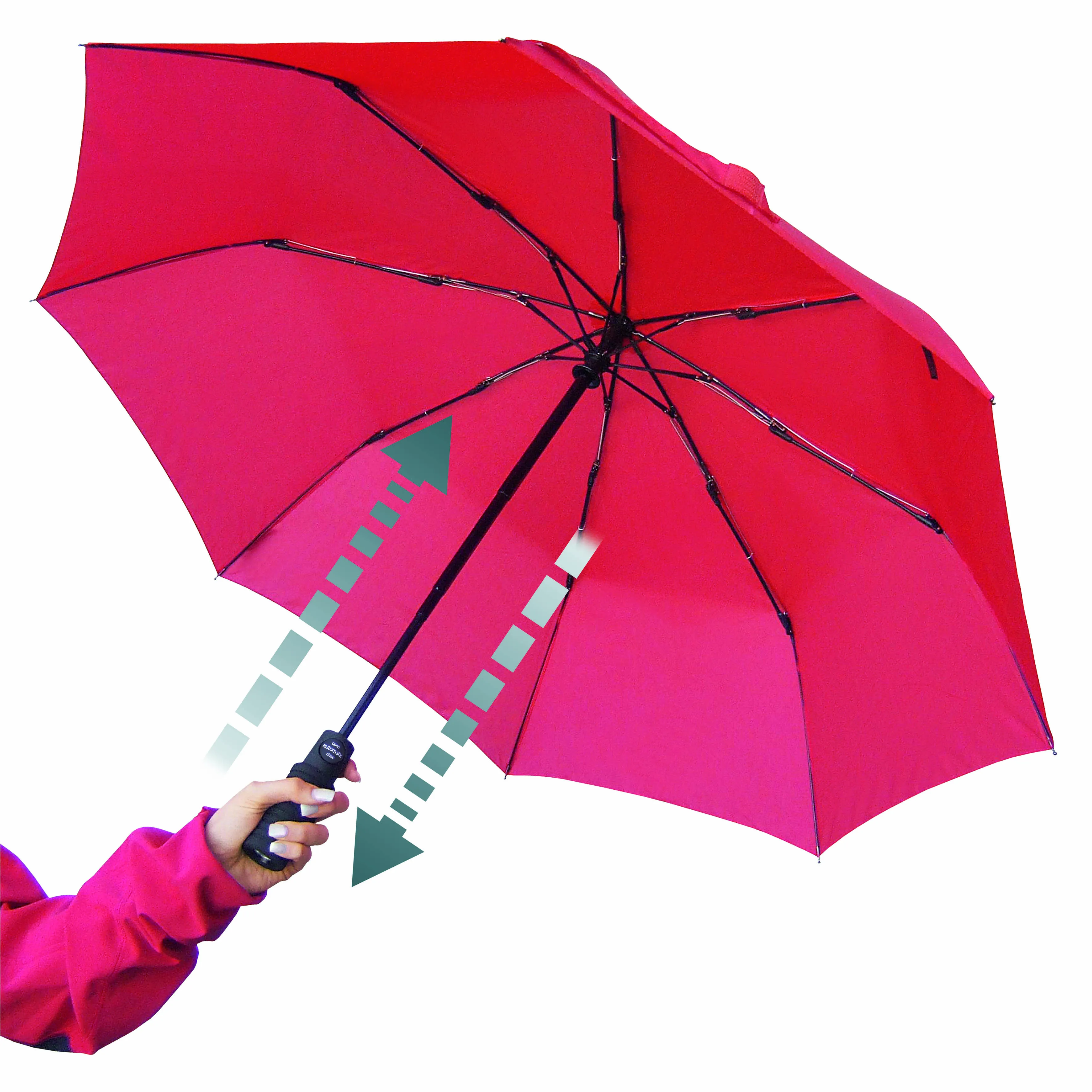 EuroSCHIRM Light Trek Auto Umbrella w/ Flashlight Red