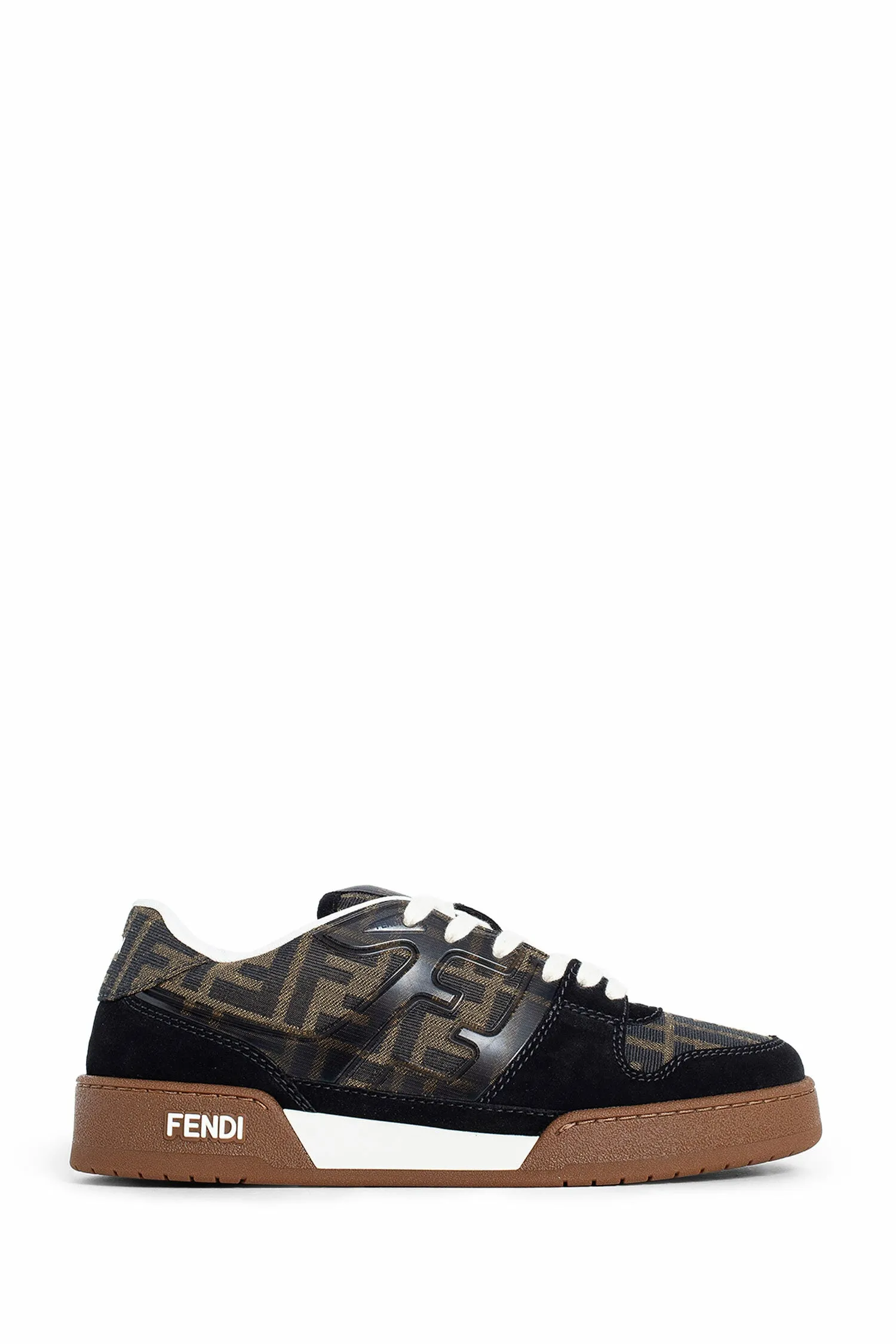 fendi fendi match suede and canvas sneakers