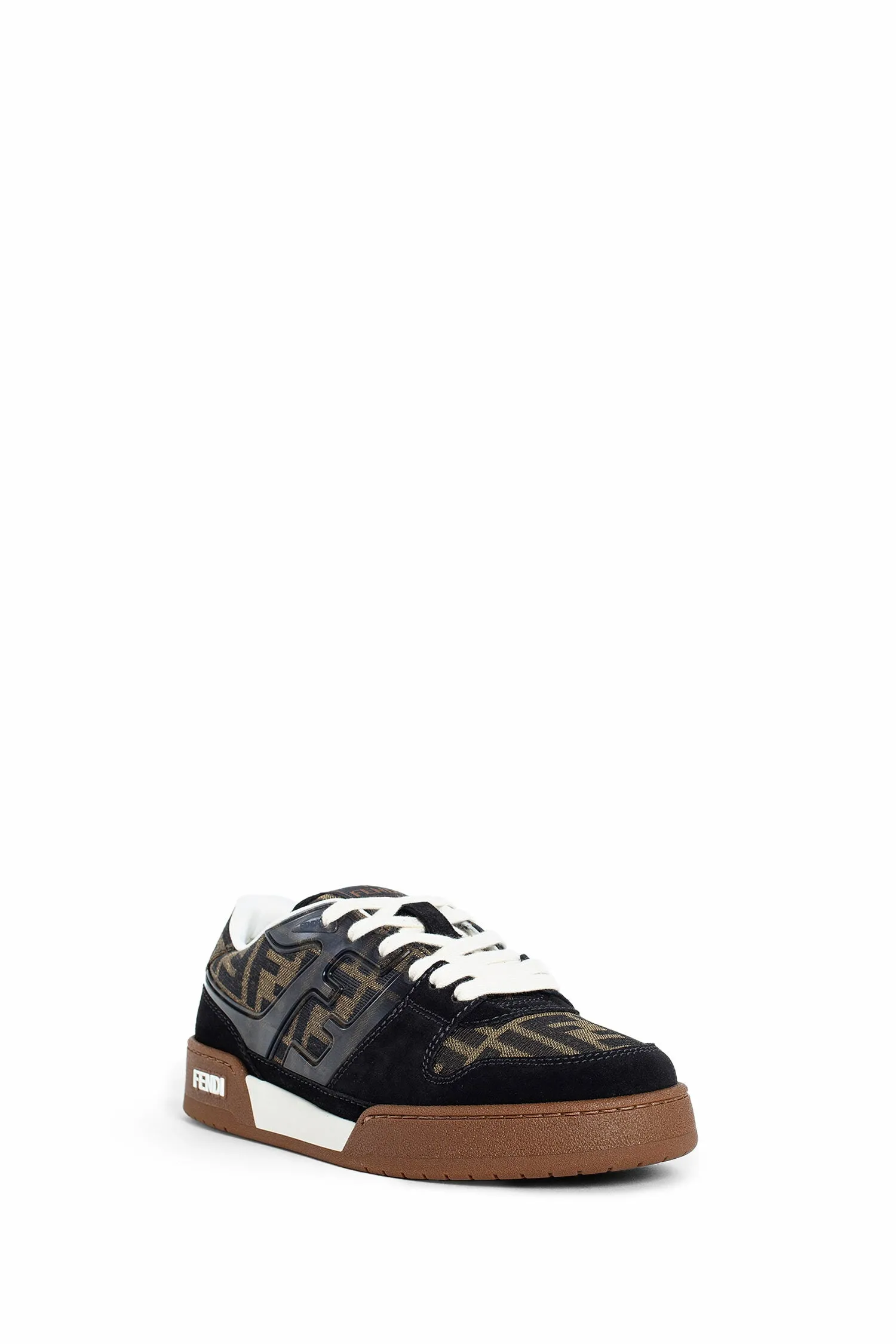 fendi fendi match suede and canvas sneakers