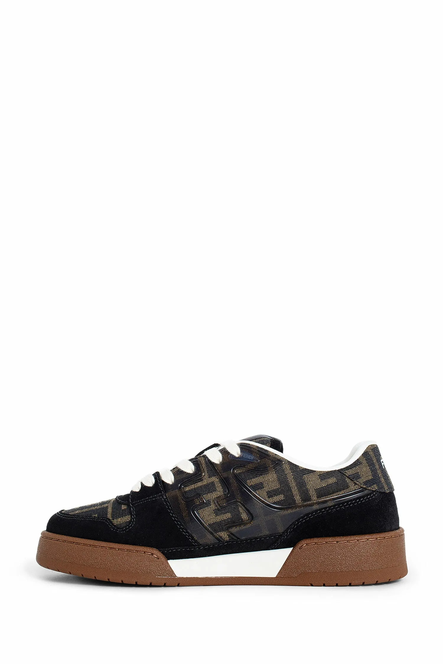 fendi fendi match suede and canvas sneakers