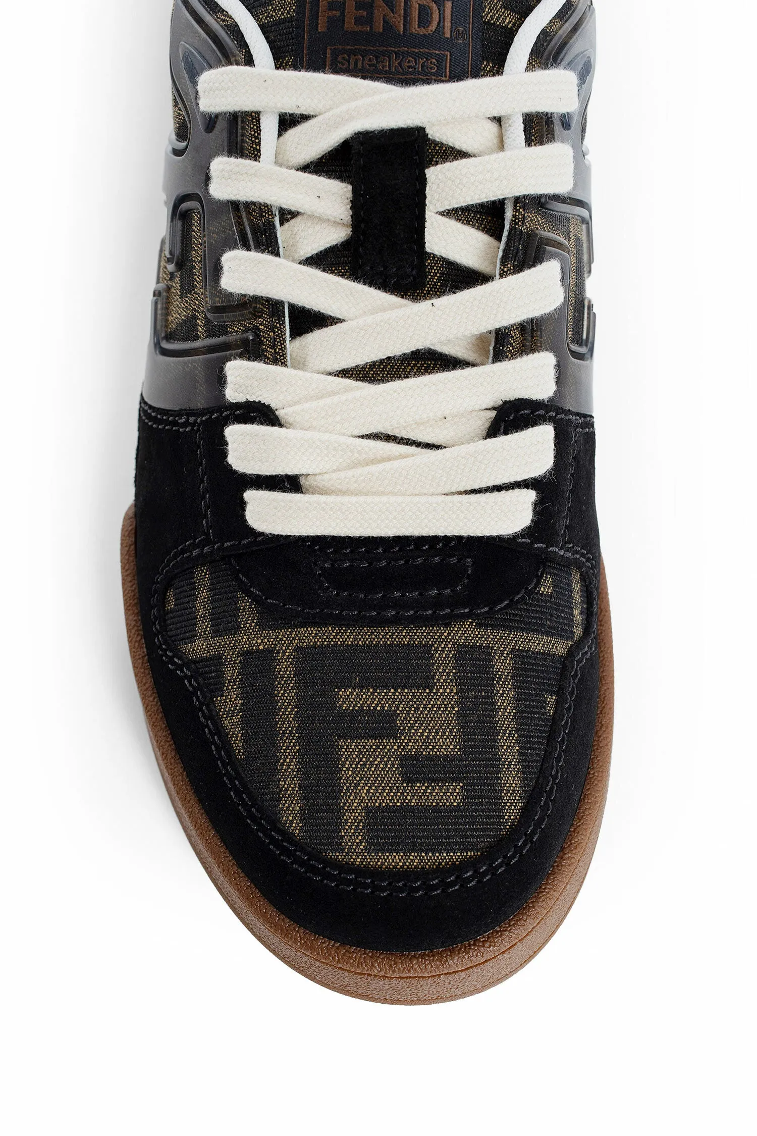 fendi fendi match suede and canvas sneakers