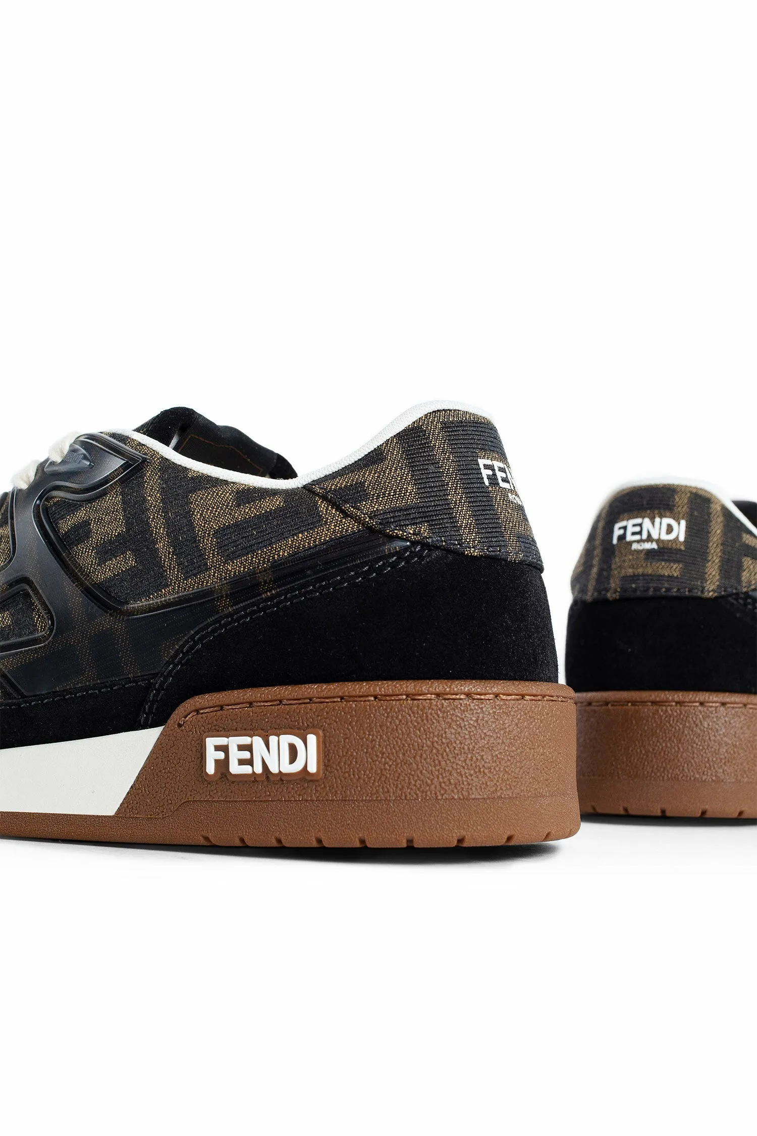 fendi fendi match suede and canvas sneakers