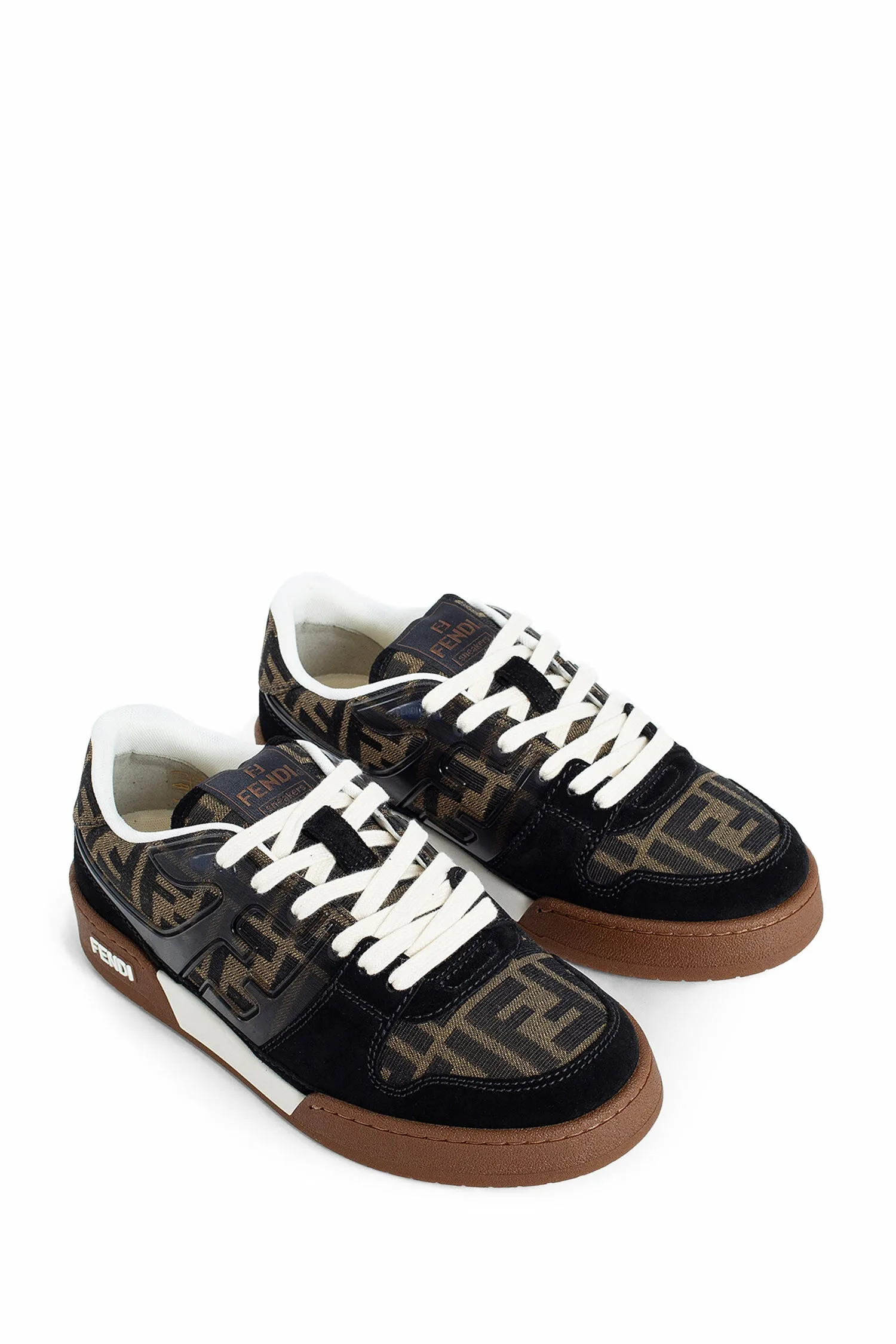 fendi fendi match suede and canvas sneakers