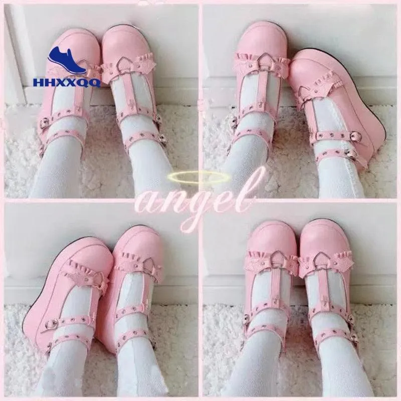 Flats Sweet Heart Buckle Shoes