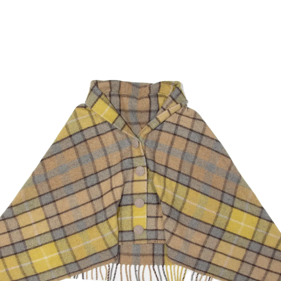 Fringe Womens Jacket Yellow Plaid M