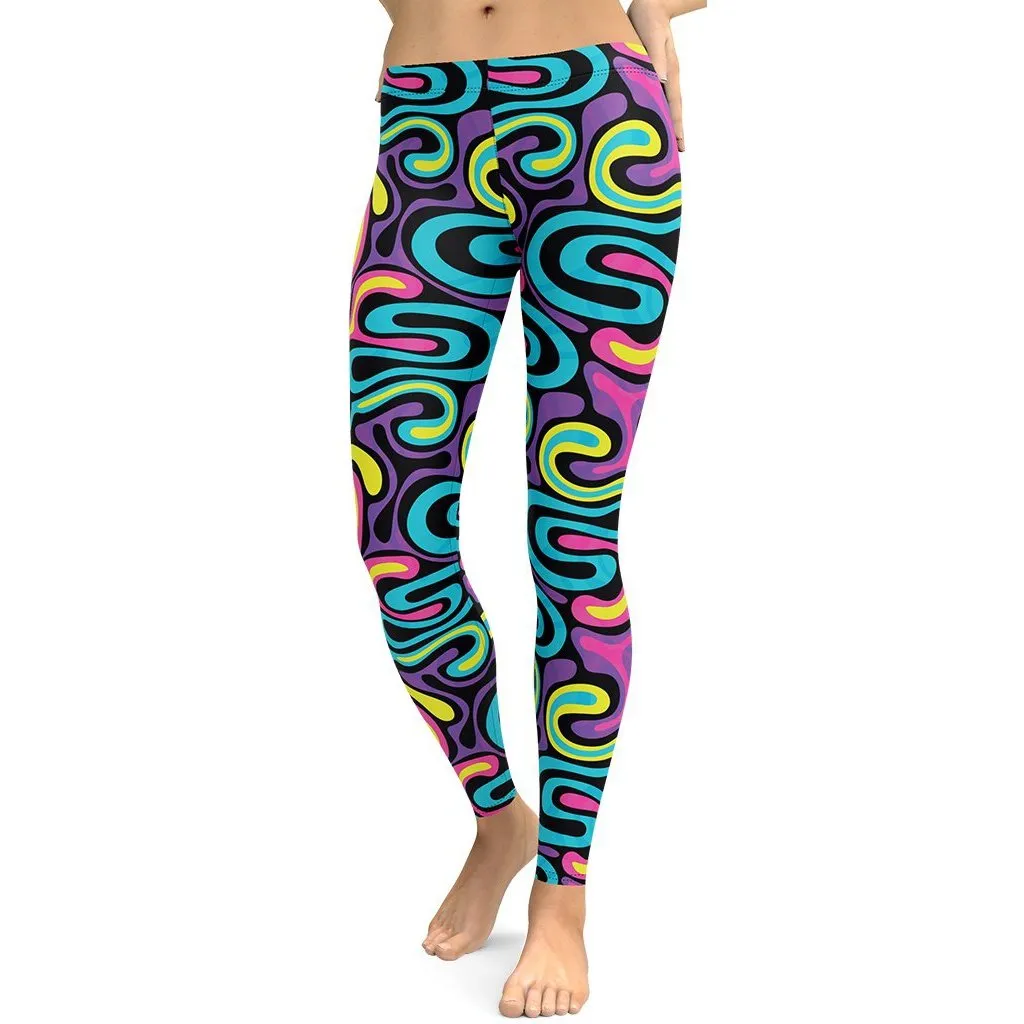 Funky Retro Print Leggings