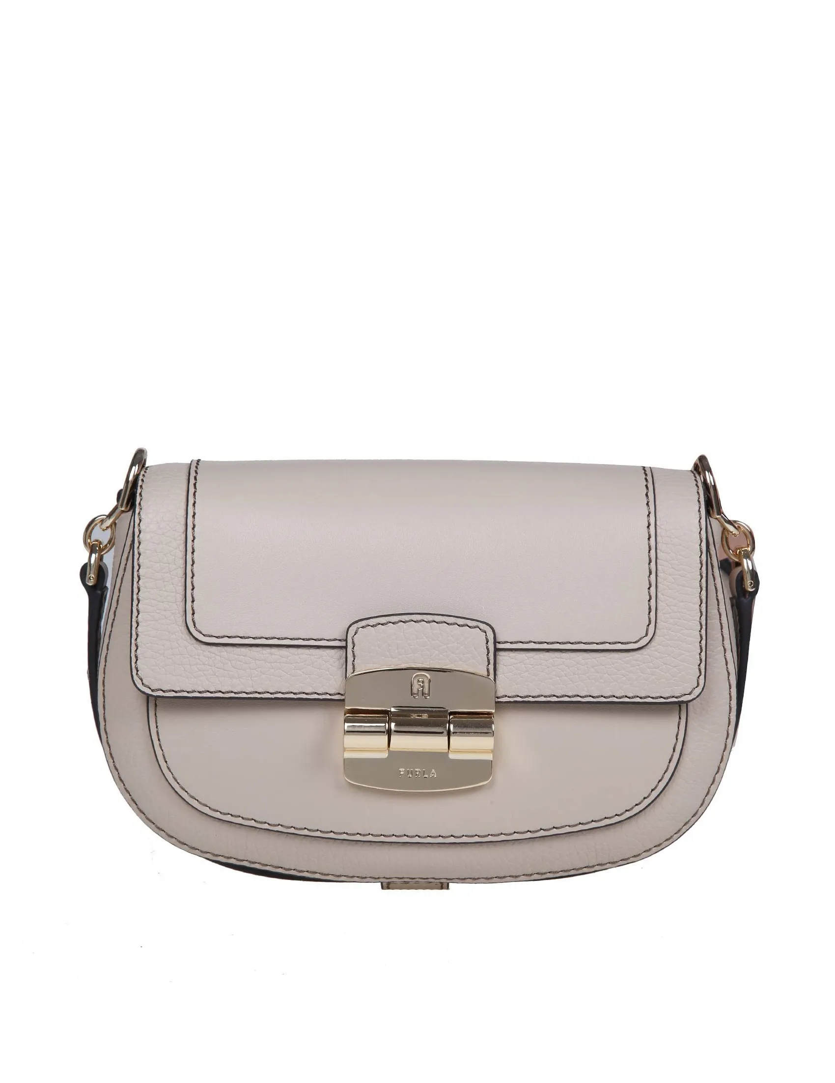 FURLA CLUB SHOULDER BAG IN WHEAT COLOR LEATHER