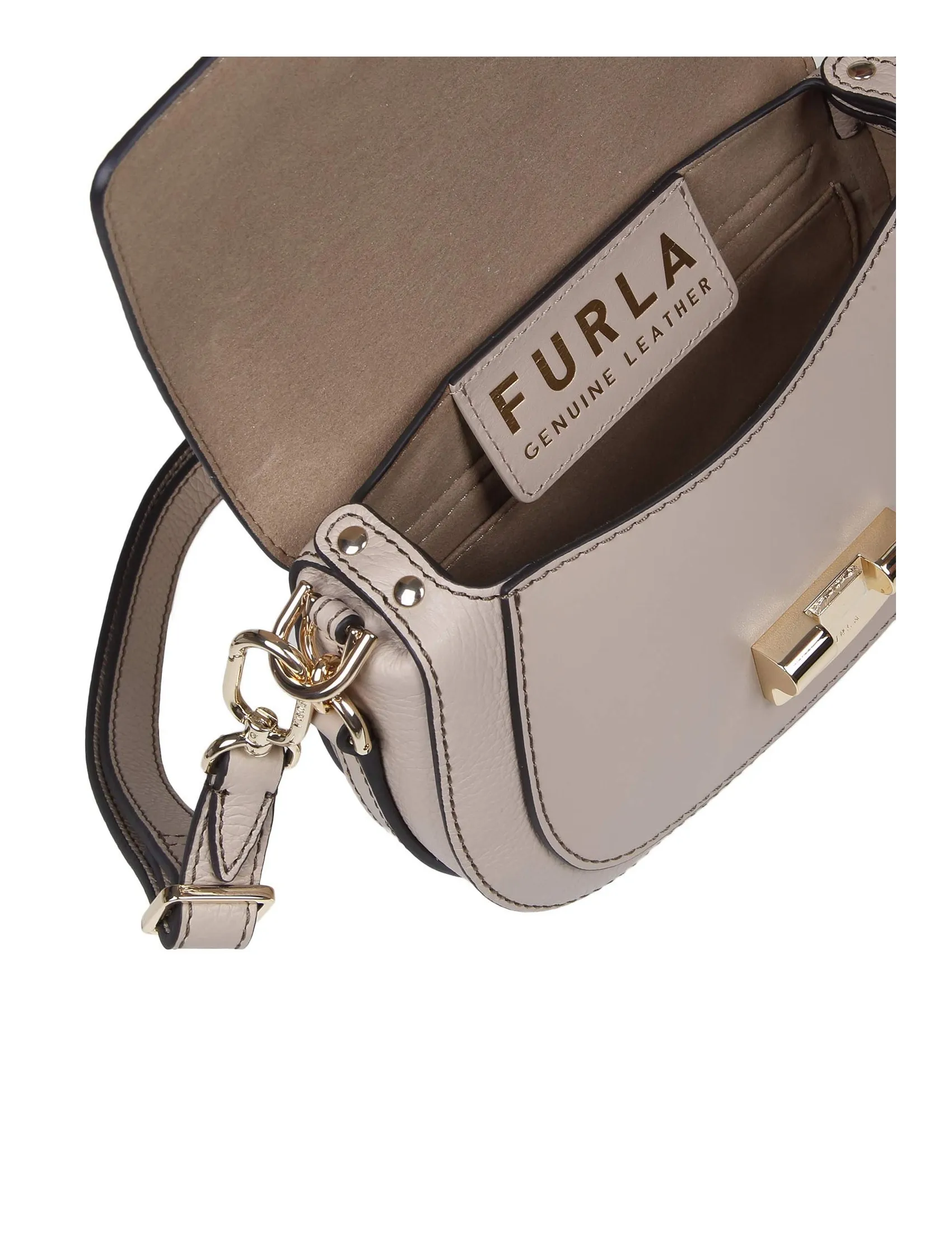 FURLA CLUB SHOULDER BAG IN WHEAT COLOR LEATHER