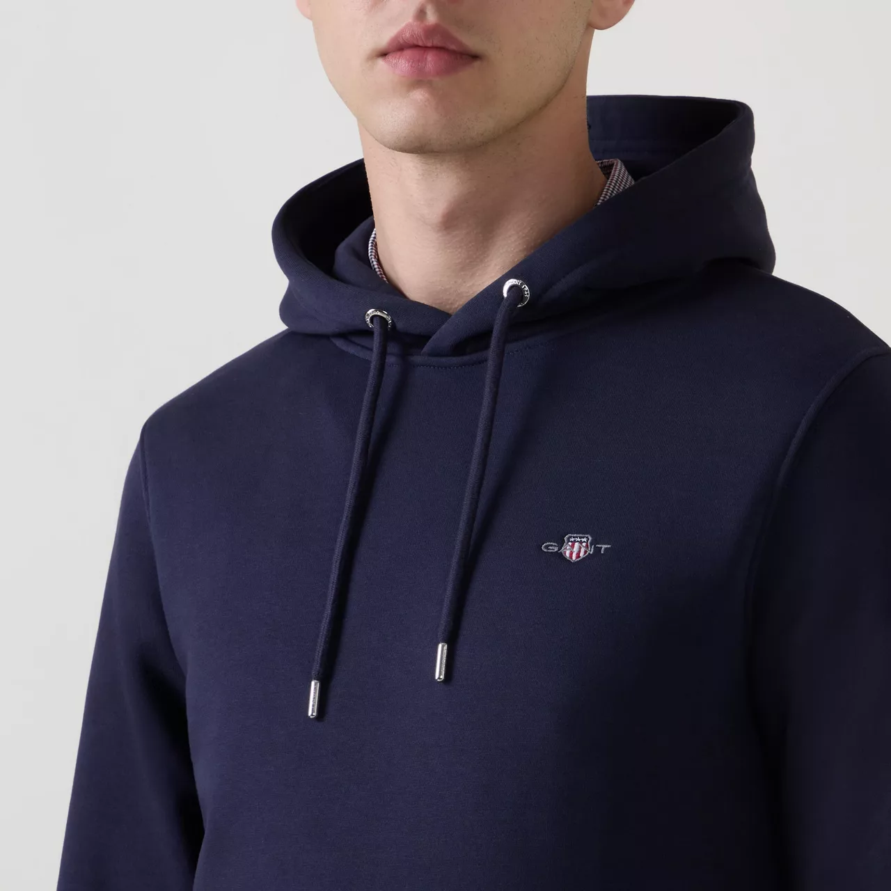 GANT The Sustainable Edit Shield Logo Drawstring Hoodie - Navy