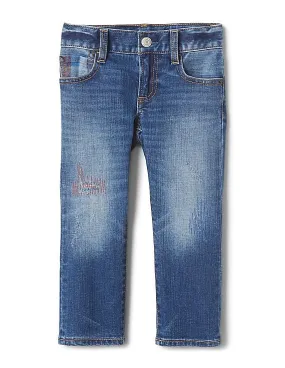 GAP Boys Blue Rip & Repair Straight Jeans With Stretch