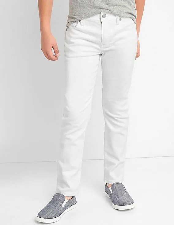 GAP Boys White High Stretch Stain Resistant Slim Jeans