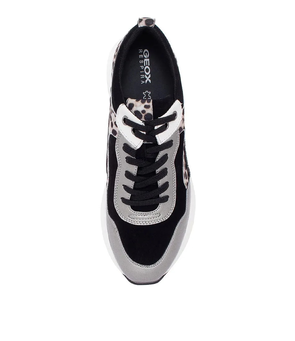 GEOX Backsie Black Mix Suede Sneakers