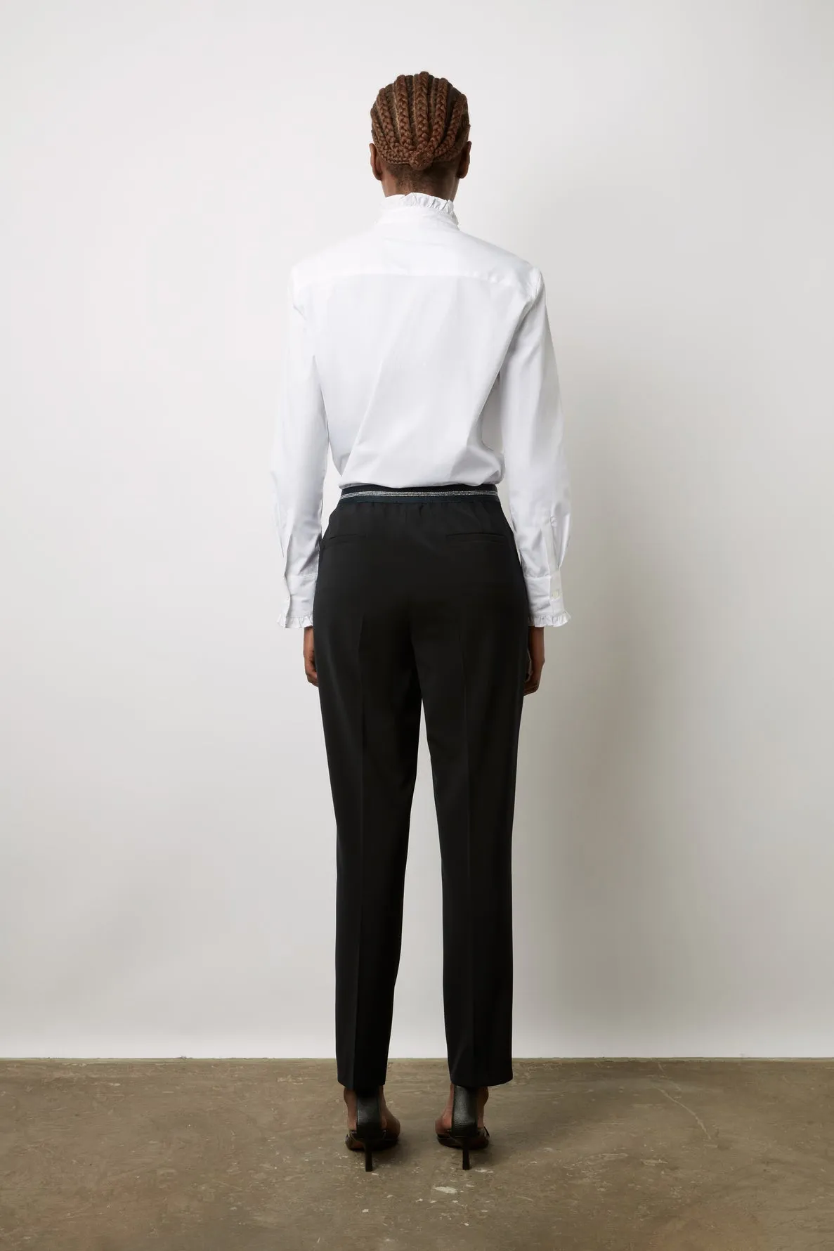 Gerard Darel CAINA BLACK 7/8 STRAIGHT TROUSERS