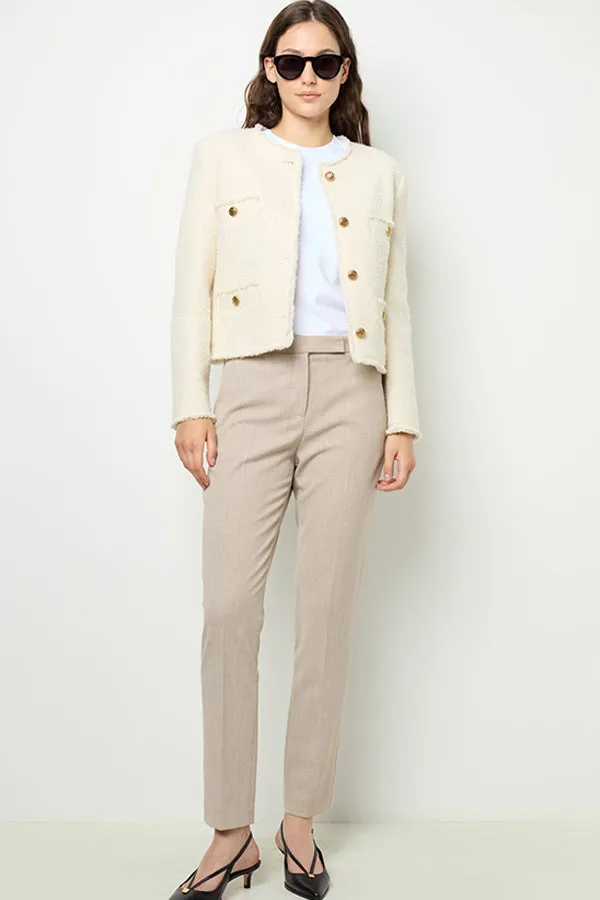 Gerard Darel NALA SAND ELASTICATED SLIM FIT TROUSERS