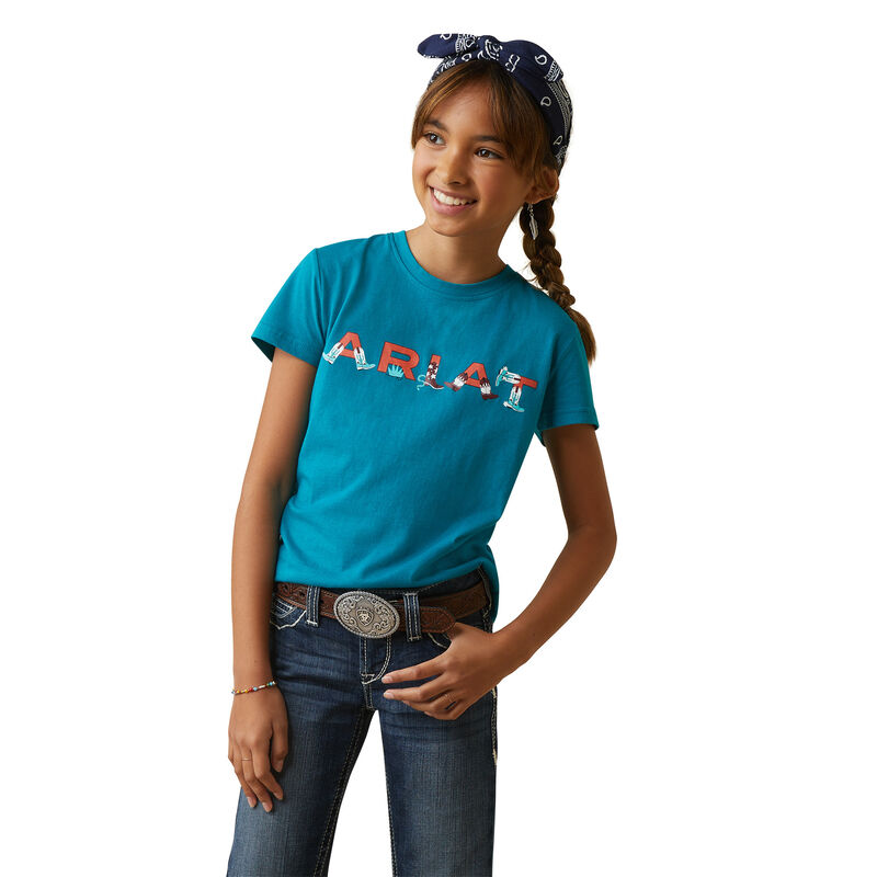 Girl's R.E.A.L. Boot Kickin' T-Shirt in Green