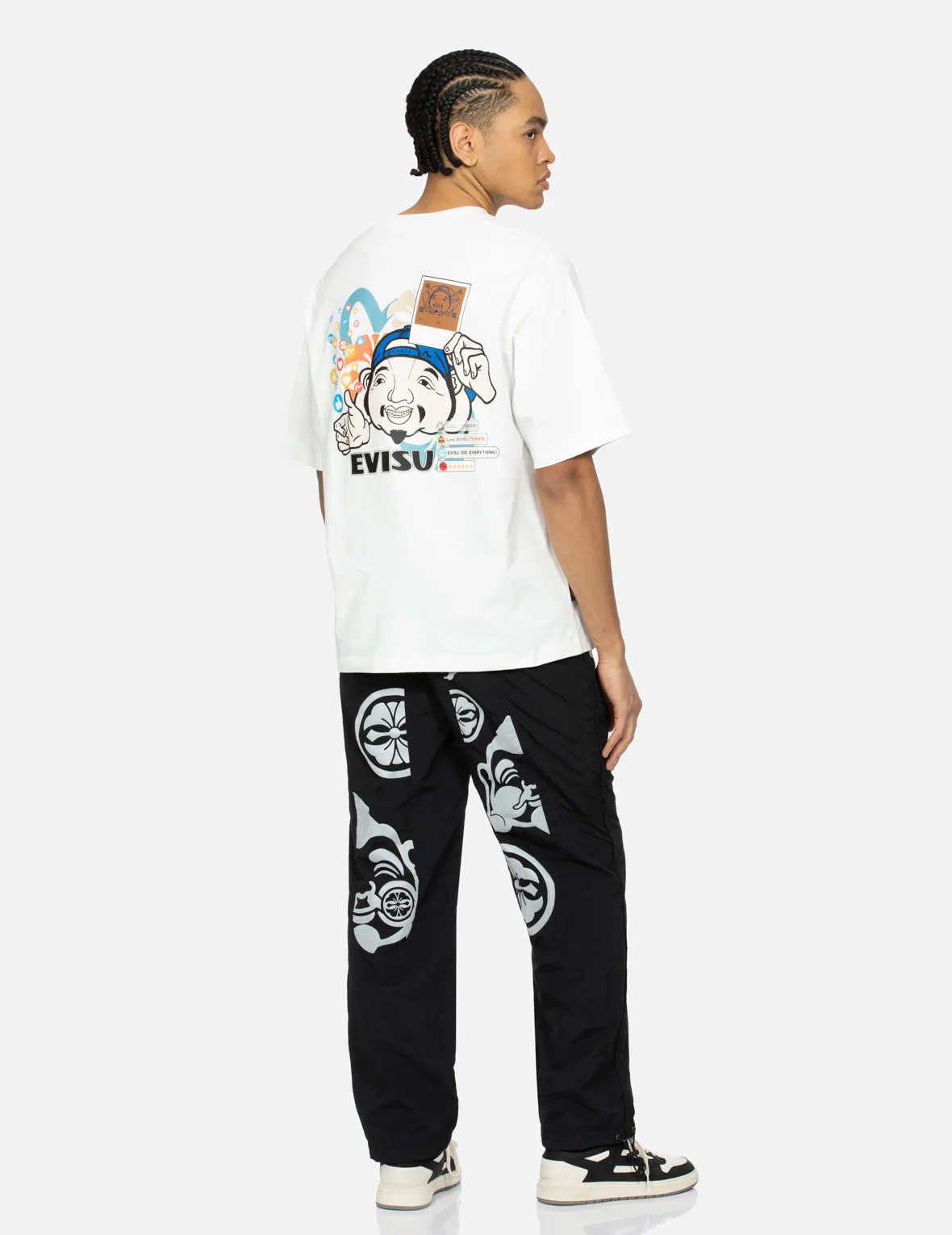 Godhead and Kamon Cutout Daicock Print Relax Fit Joggers