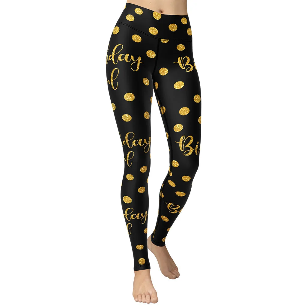 Golden Birthday Girl Yoga Leggings